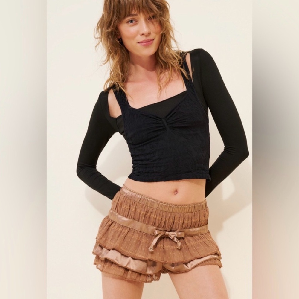 Free People Camille Ruffle Shorts